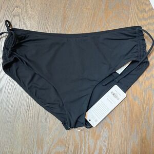 Black Swimsuit Bikini Bottoms Tie Side Ruched New